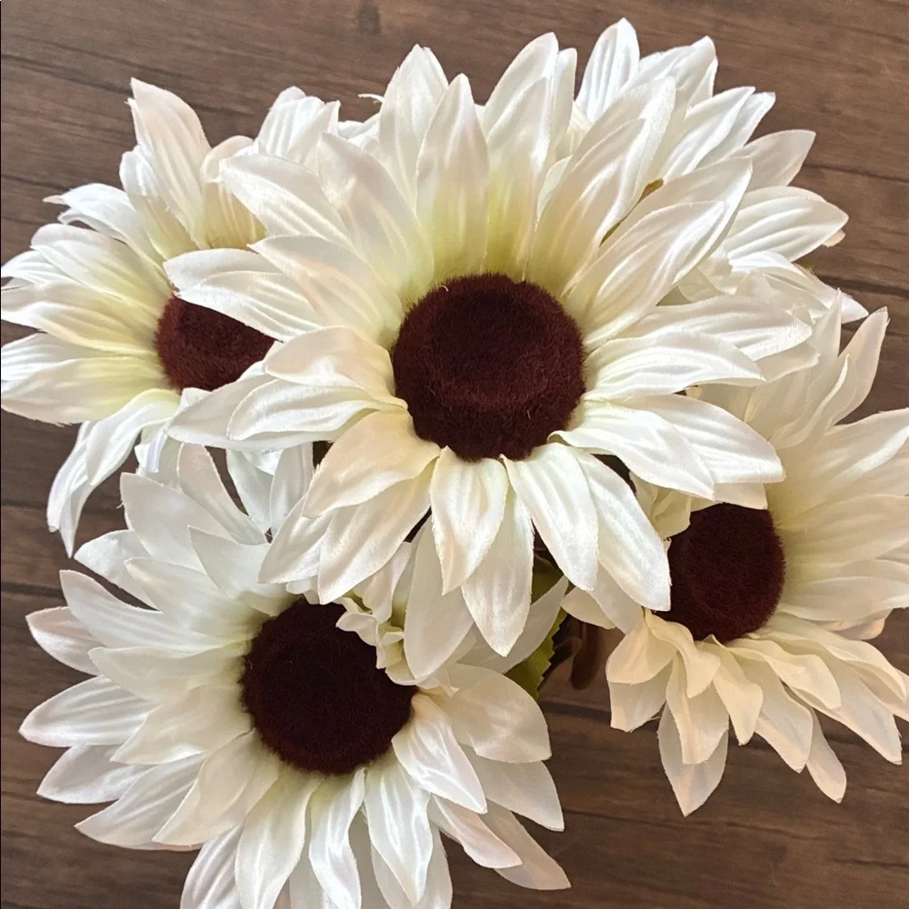 Ashland Faux Sunflower Bouquet with White Petals
